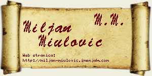 Miljan Miulović vizit kartica
